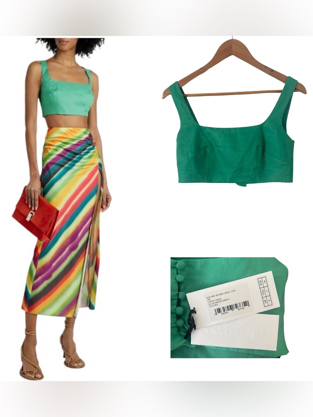 Saloni Linen Crop Top